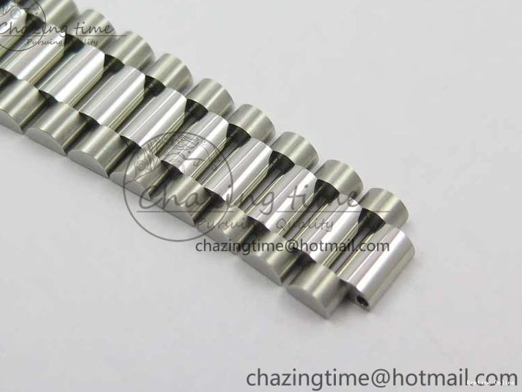 0415 TopPick Day-Date 36 SS 128239 Bp Maker Best Edition Black Dial Crystral Markers on President Bracelet 3149